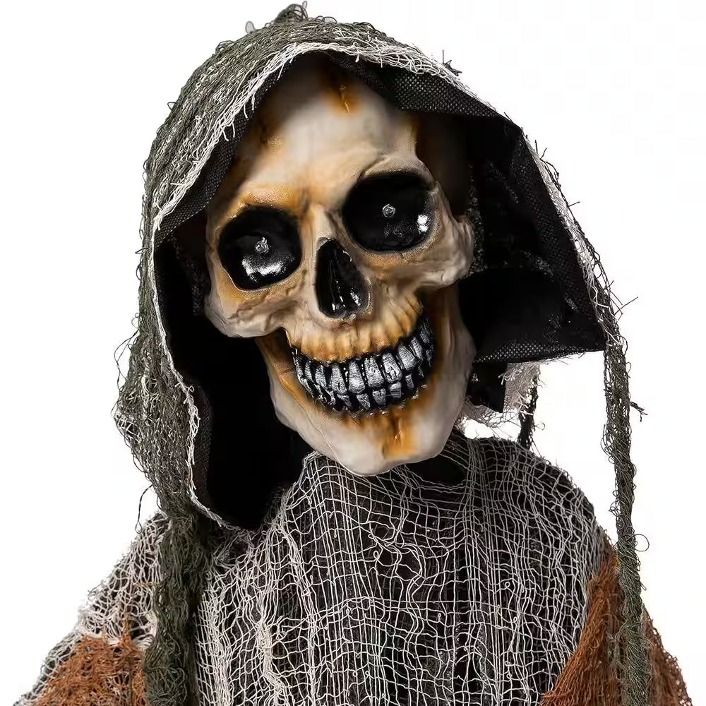 67 In. H Halloween Yard Decoration Sound Activated Animatronic Grim Reaper, Battery Powered (Battery Not Included)