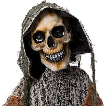 67 In. H Halloween Yard Decoration Sound Activated Animatronic Grim Reaper, Battery Powered (Battery Not Included)